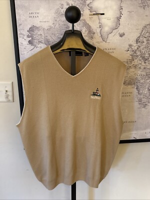 Greg Norman Men s XL Best Wool Blend Harbourtown Sea Pines Tan Lighthouse Golf