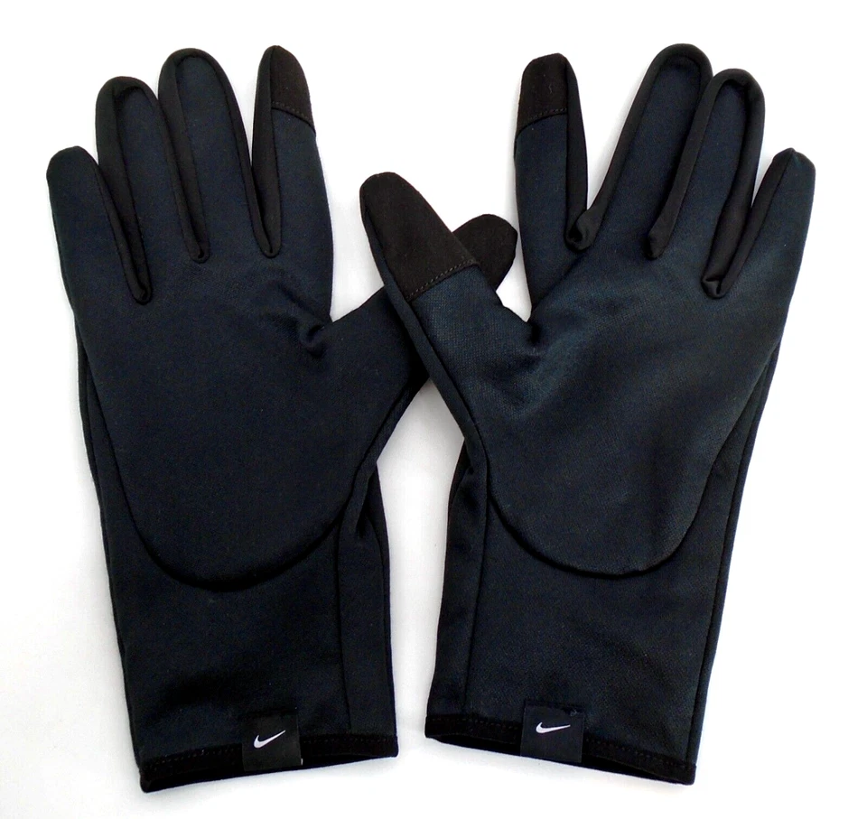 Guantes de lana Nike para hombre con pantalla táctil grande negros/blancos Foto 3 de 4