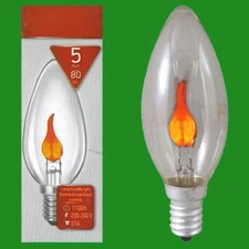 1x 5W Clear Flicker Flame Candle Light bulbs SES E14 Small Screw Decorative Lamp