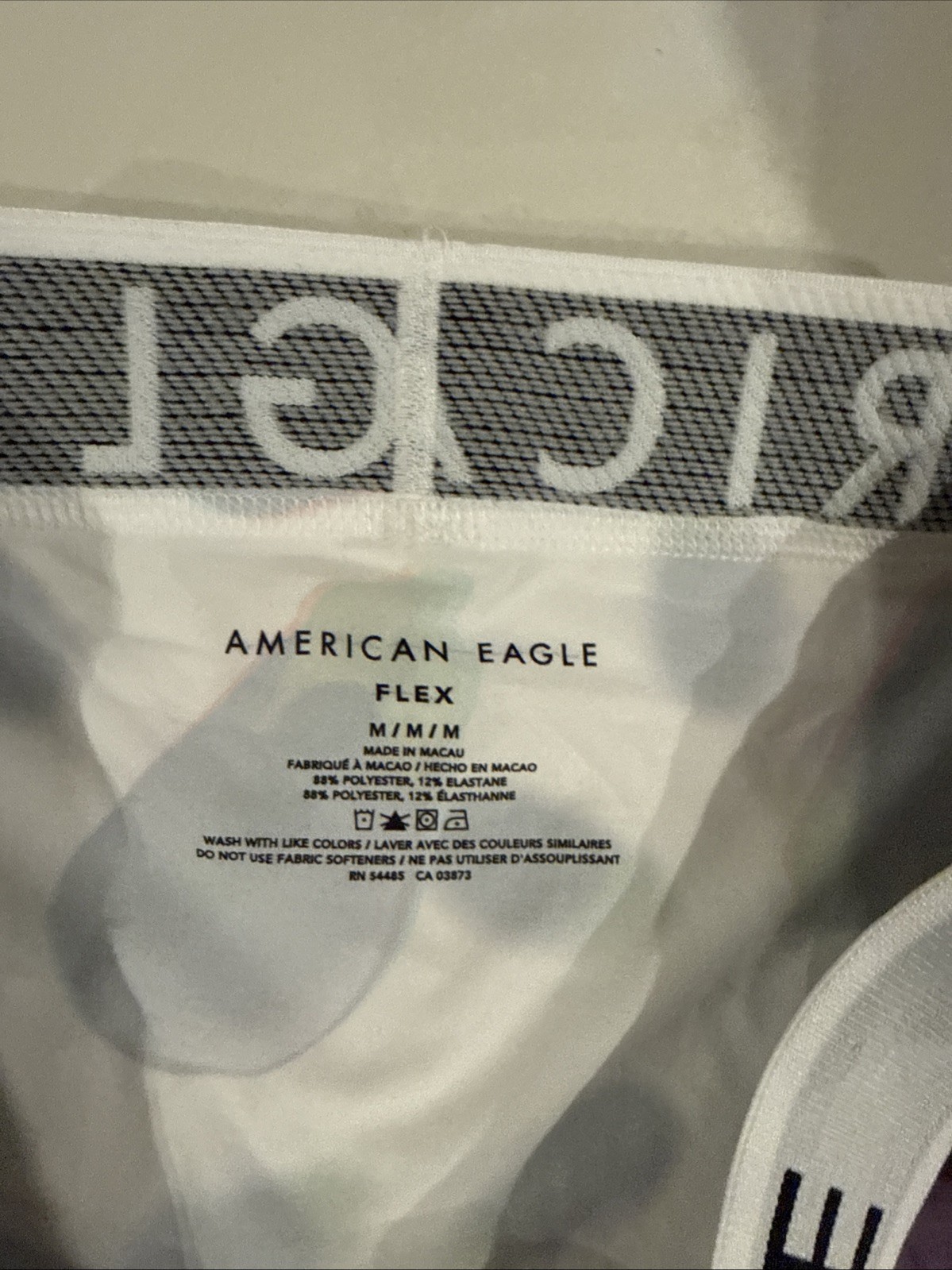 Rare American Eagle 3D Print Eggplant Small 6" Flex Boxer Brief image 2