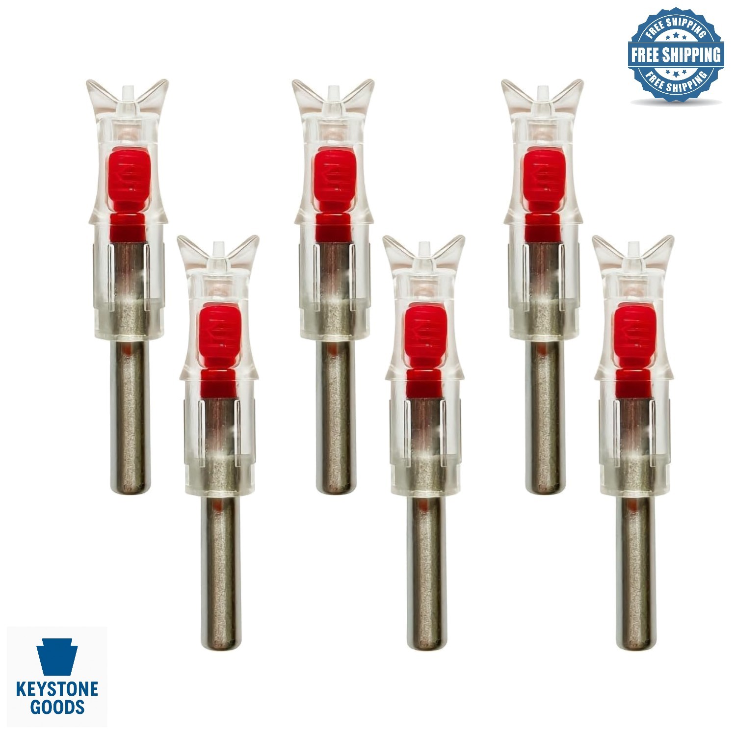 6 Pcs LED Lighted Archery Nocks for Fine Visibility & Easy Tracking