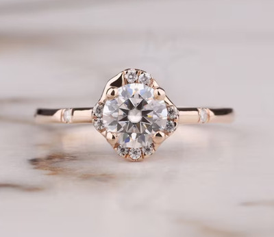 2.10Ct Round-Cut EF/VS1 Lab Grown Diamond Solitaire Wedding Ring 14k Rose Gold