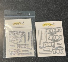 Honey Bee Stamps Peace, Love Joy Stamp and Die set