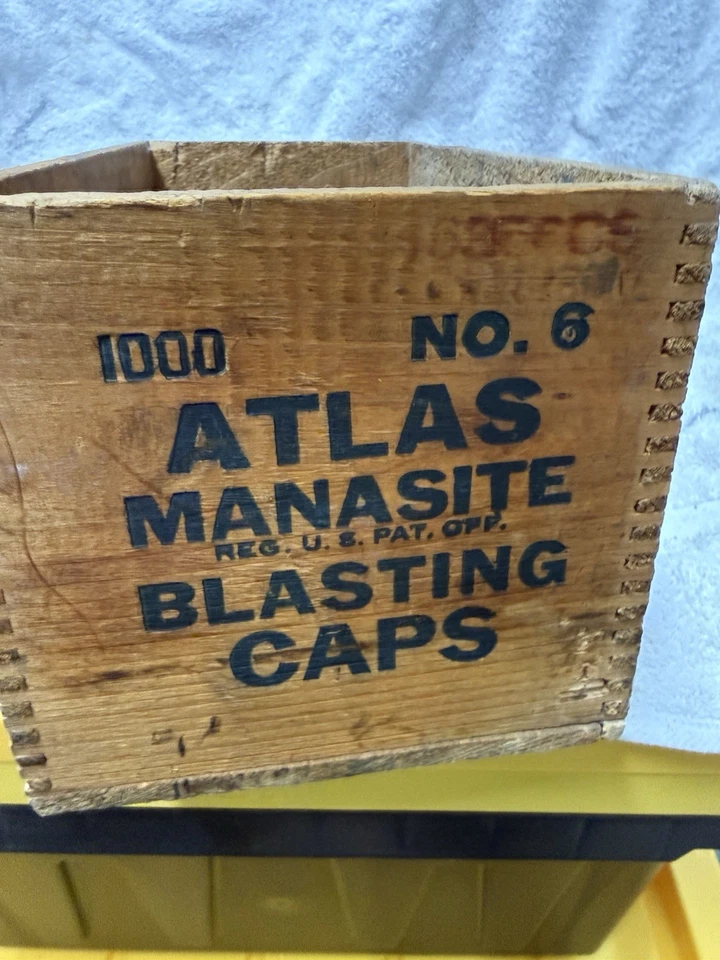 老式木制 Crate Atlas Powder Co 高爆炸物 Dovetail 木盒 — 第 4/4 张图片