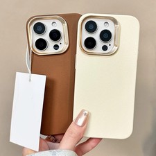 Luxury Leather Texture Silicone TPU Case For iPhone 16 15 14 13 12 11 Pro Max Sh