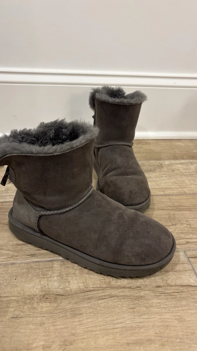UGG Mini Bailey Bow Gray Boots for Women for sale | eBay