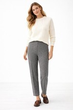 vintage 90s TALBOTS 100 wool tweed pants trousers gray 12 tapered herringbone
