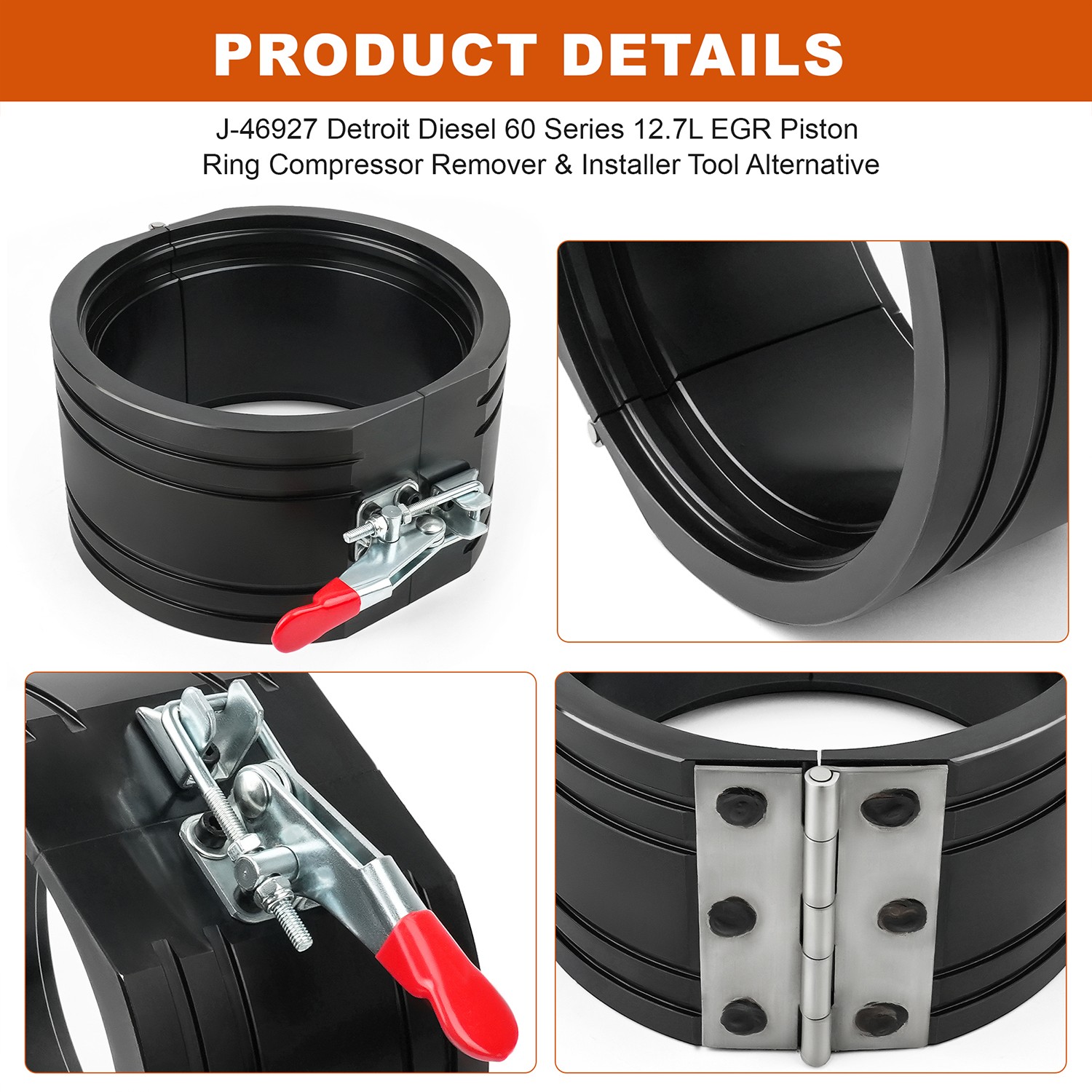 Detroit Diesel 60 Series 12.7L EGR Piston Ring Compressor Installer Tool J-46927