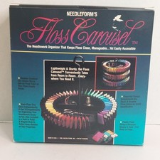 Vintage Needleform Floss Carousel Needlework Organizer Cross Stitch Storage USA