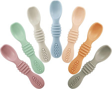 7 Pack Baby Led Weaning Spoons Silicone Baby Spoons Self Feeding Utensils, Todd