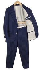 SUITSUPPLY La Spalla Brescia Men Suit UK34R UK36L Blue Wool Pinstripe 2 Piece