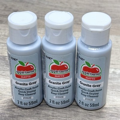 Granite Gray (3x) 2oz Bottles - (6oz) Apple Barrel Matte Acrylic Paint
