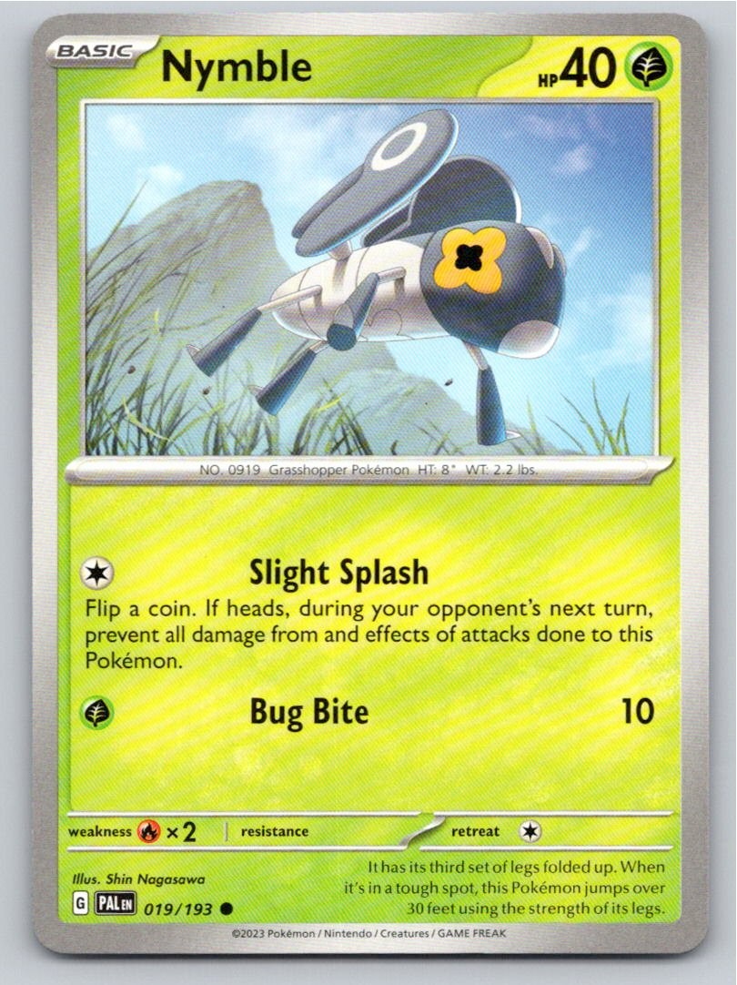 2023 POKEMON NYMBLE PALDEA EVOLVED 019/193 COMMON NM A38306 FREE S&H
