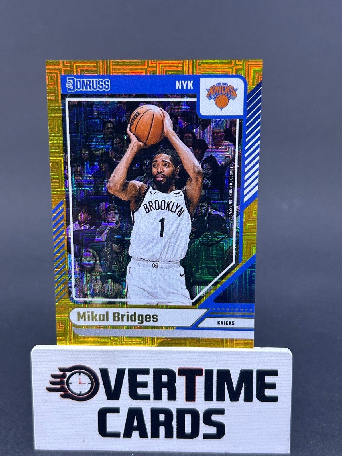 2024-25 Panini Donruss - Mikal Bridges #199 Gold Foil Mojo /10