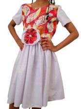 African Girl's Woodin Print flared Dress Dress chest: 28 In 