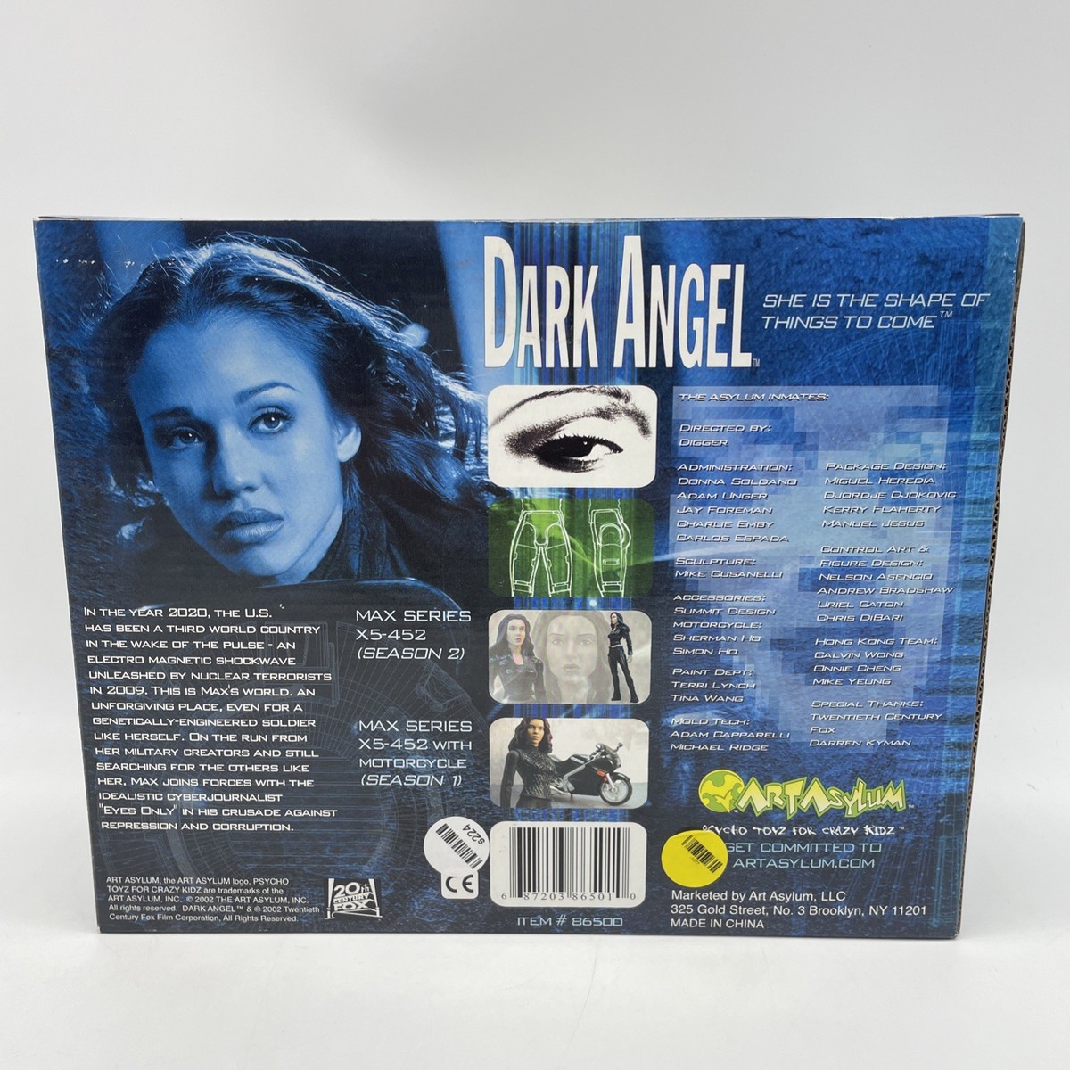 2002 Art Asylum Dark Angel Max Series X5-452-With Motorcycle-New