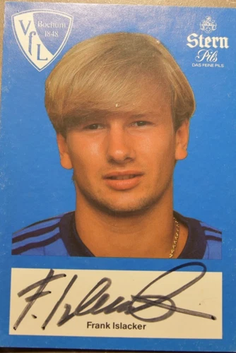 Frank Islacker, VfL Bochum, Rare Stern Pils Autograph Card, Signed