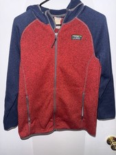 L.L.Bean Kids' Sweater Fleece Hooded Colorblock Full-Zip Jacket