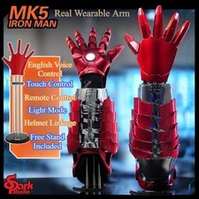 Iron Man MK5 Arm Gauntlet 1/1 Wearable Voice Control Cosplay Prop In Stock