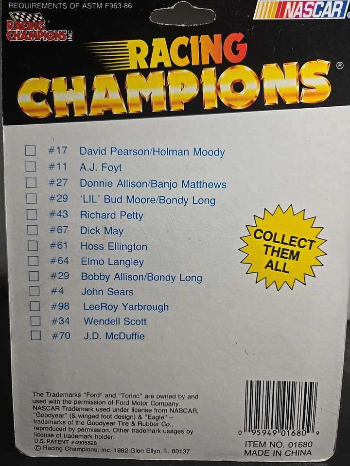 Coche de carreras Racing Champions Collectors Series #17 David Pearson NASCAR 1:64 Foto 3 de 3