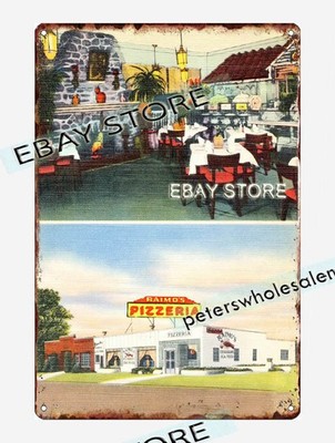 1930-45 Raimo restaurant pizzeria, White Plains, New York tin sign