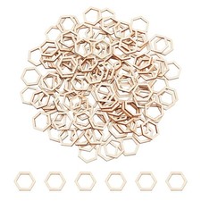 NBEADS 200 Pcs Hexagon Wood Linking Rings, 0.79" Hexagon-0.89"-200 