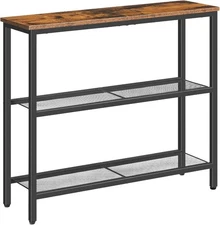 29.5" Narrow Console Table, 3-Tier Entryway Table, Thin Sofa Table 