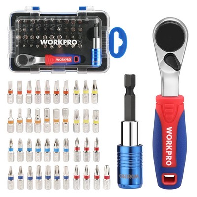 Workpro 43-teiliges Mini Ratschenschlüssel Schraubendreher Bits Set, 1/4'' Antrieb Mini