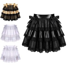 Girls Skirt Sequin Costume Sparkly Tutu Stylish Gown Lace Dressup Shiny A Line