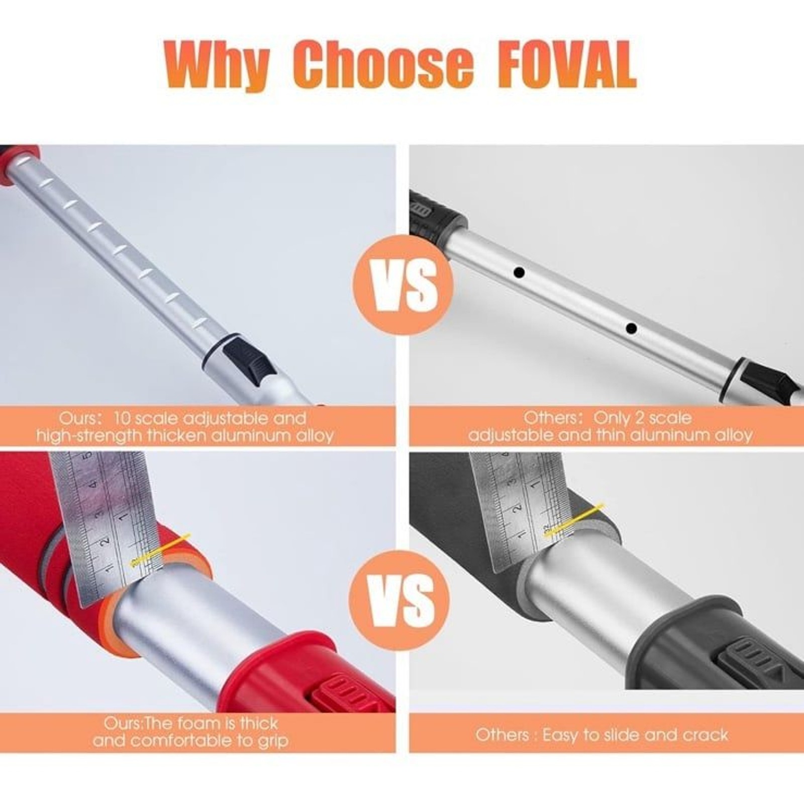 Foval multifunctional detachable snow scraper 2 pack brand new in box scratch re