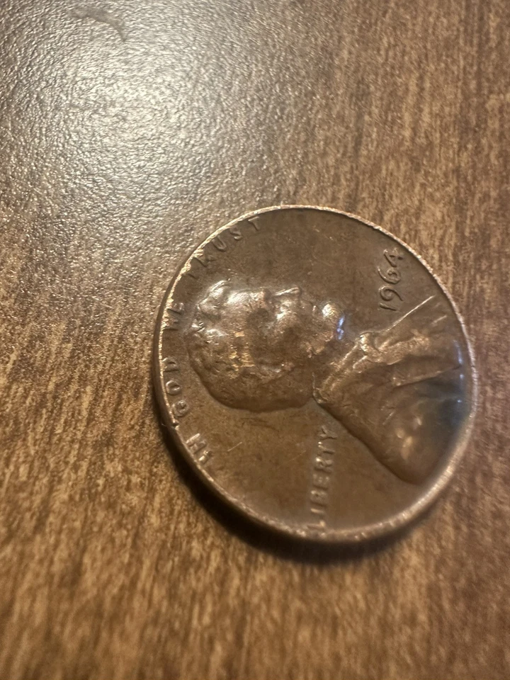 Lincoln Penny 1964 raro L Liberty On Edge In God We Trust On Edge error Foto 2 de 4