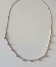 Genuine Pandora Sparkling Pave Collier Bars Necklace S925 ALE