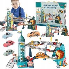 Pista Auto Rampa Ponte Sollevamento Luci Suono Set per Bambini 3+