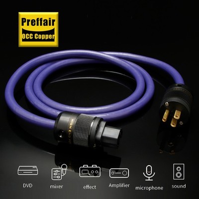 12mm Hifi Reference 2 EU/US Power Cable Cord Electric Cable Audio Schuko Plug 