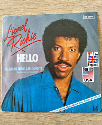 Lionel Richie   Hello Single Vinyl Motown 1984 ZL 72020 ZB 69145