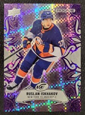 2024-25 Upper Deck ICE Ruslan Iskhakov Purple and Base Rookie New York Islanders