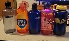 H13 NALGENE Water Bottle Lot of 5 32 oz Red Orange, Black, Blue