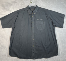 VTG BMW Uniform Issued Black Short Sleeve Button-Up Shirt 2XL Big 100% Cotton