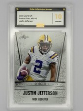 Justin Jefferson Rookie GAS 10 Leaf Draft Silver RC LSU Vikings