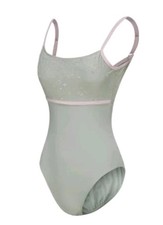 Womens Sage Pistachio Green w/ Ballet Pink Accents. VBack Leotard  Size Large