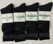 LOT OF 4 PAIRS NEW BOMBAS UNISEX BEE BETTER SOLID MID CALF HONEYCOMB SOCKS SZ XL