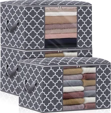 Storage Bags, Large Blanket Clothes Organization and Storage Containers for Bedd