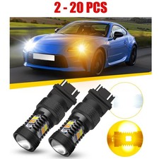 2-20pcs 3157 Switchback Amber Led Turn Lights White Signal Daytime Running Light