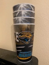NFL Jacksonville Jaguars 20 oz Cups Full 3D Holographic 4 Sealed Capitol Spirit