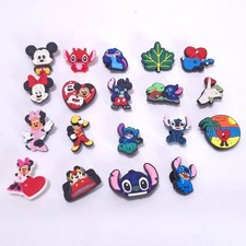 Shoe Charms Mickey Minnie Stitch Bad Bunny Fits Crocs Jibbitz 19pc Bundle