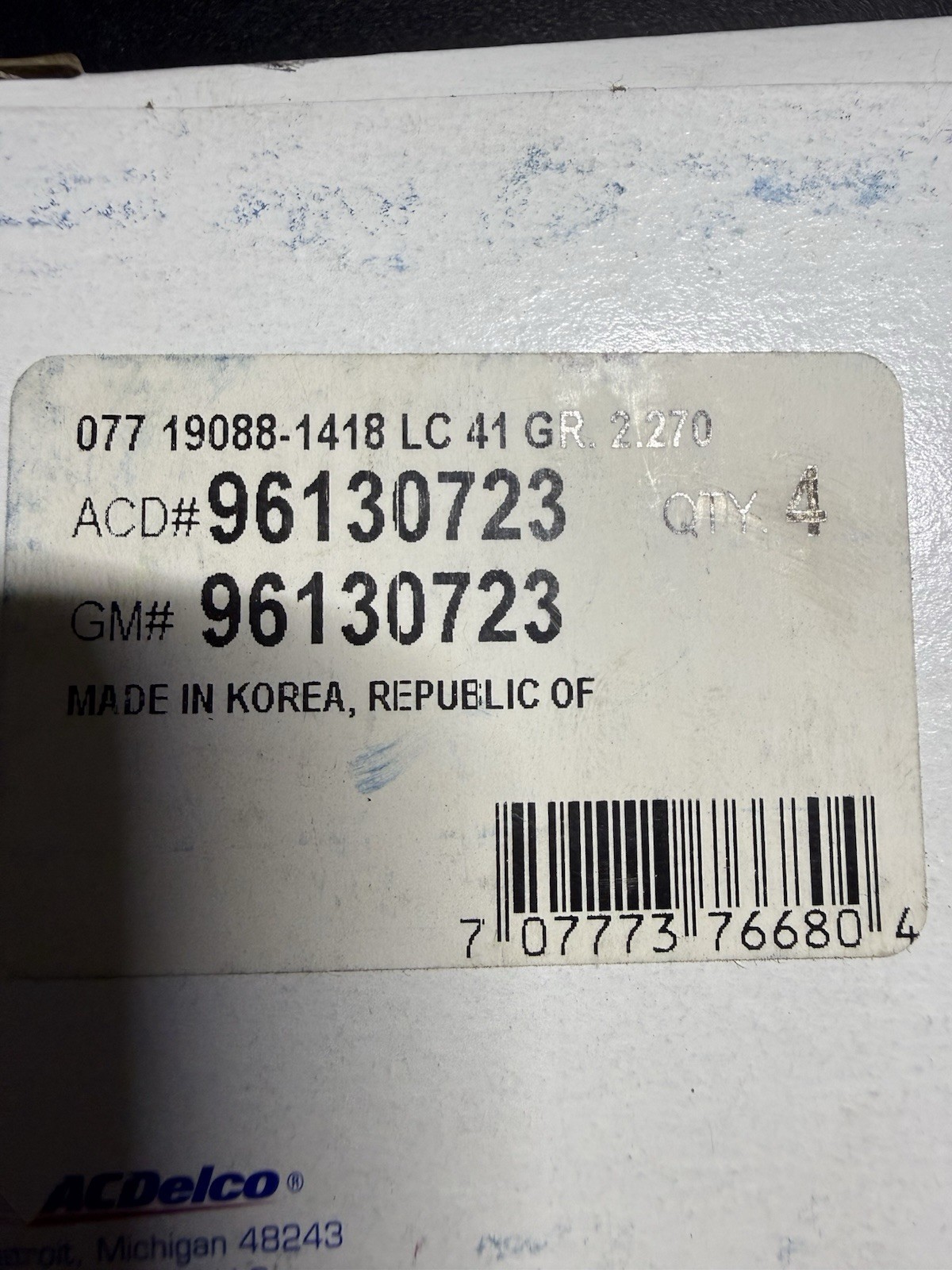 ACDelco 96130723 Spark Plug Set of 4 OEM GM Aveo Lanos Nubira