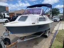 Haines Hunter V146C Half Cabin 4.5m Fibreglass Hull on Trailer With VIN Plate