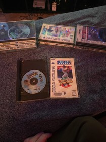 9 SEGA SATURN GAME LOT: NBA JAM TE - MORTAL KOMBAT 2 - WORLD SERIES - SEGA RALLY