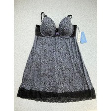 Simply Vera Vera Wang Gray Leopard Lace Trim Chemise Nightgown XL NWT C395728