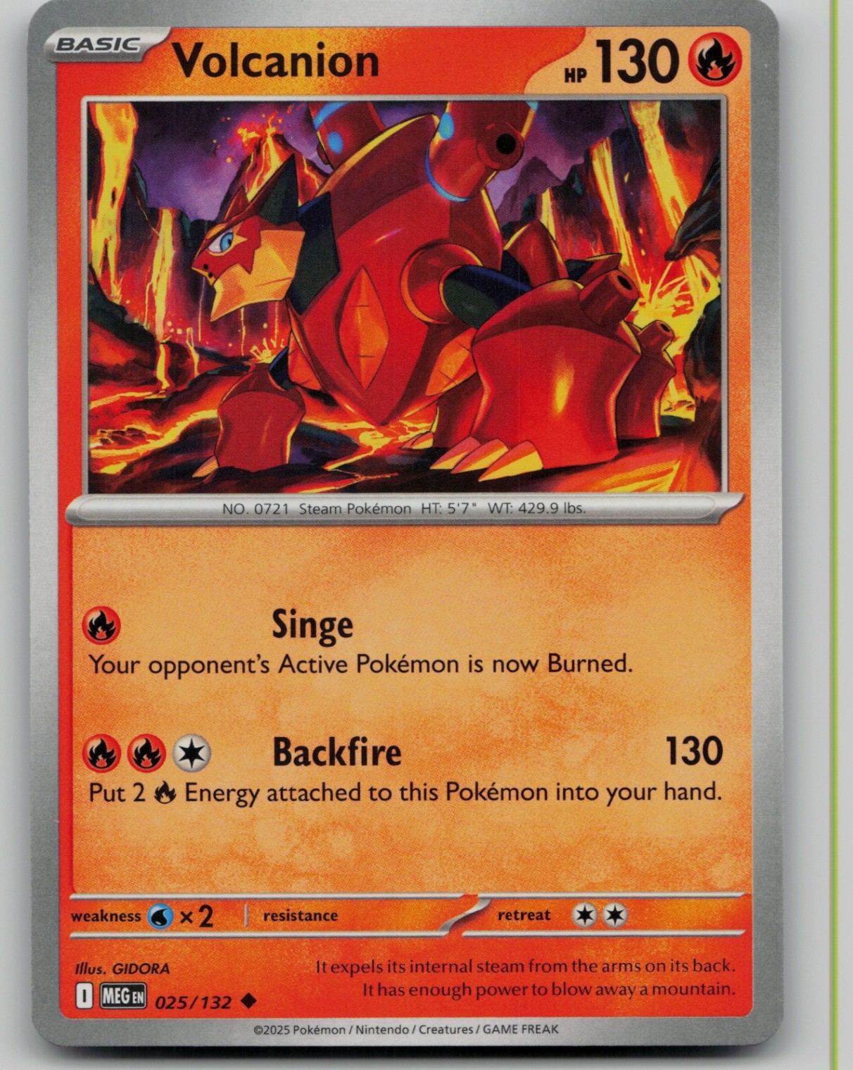 Volcanion Uncommon ME01: Mega Evolution 025/132 NM